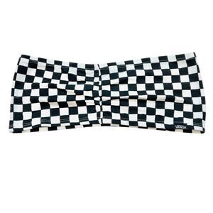 Vans Bikini Tube Top Size Large Checkered Pattern Bandeau Swimwear Strapless New